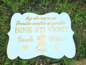 Placuta intampinare 2in1 nunta si botez